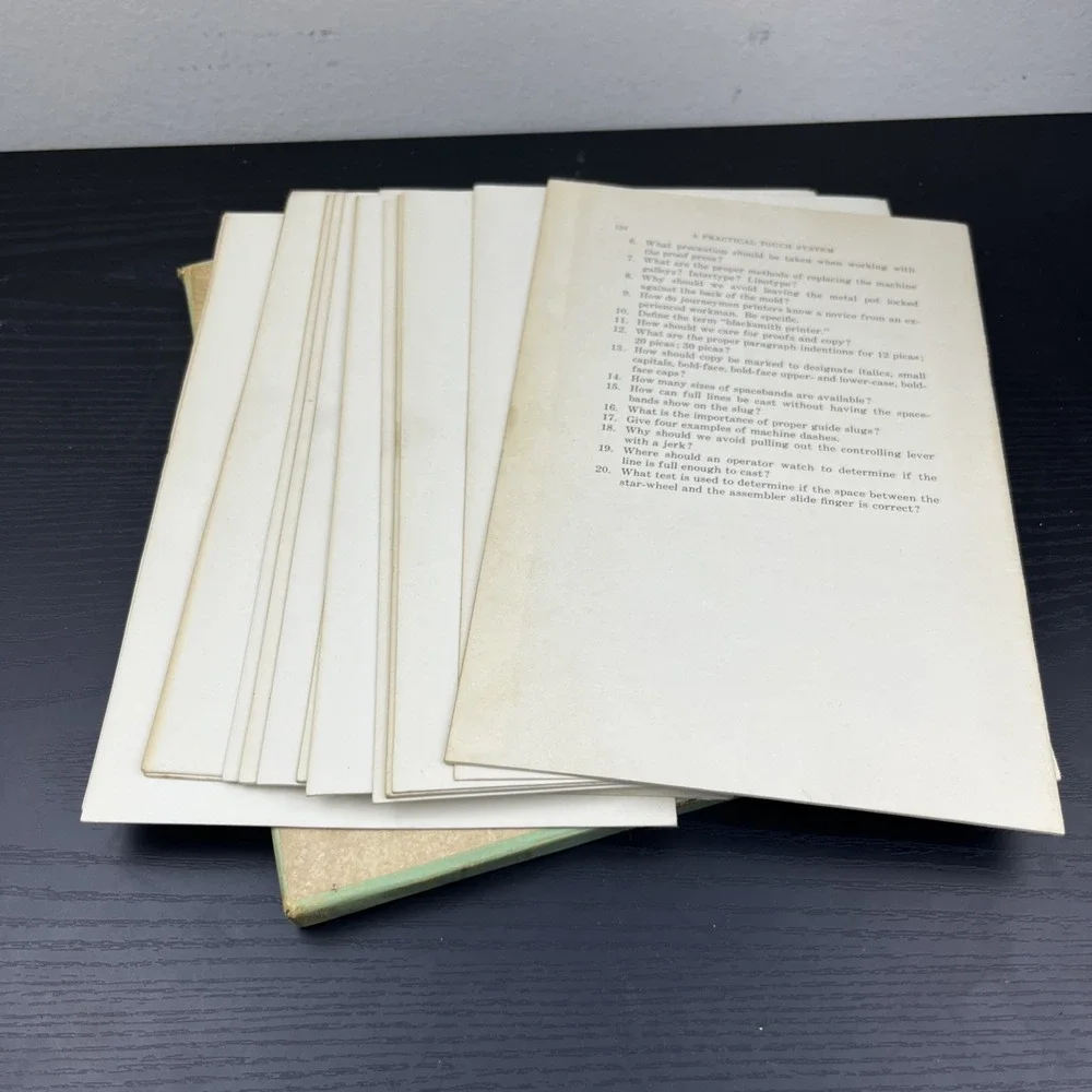 A Practical Touch System for Linotypes Intertypes & Linographs 1938 Printing Boo
